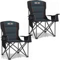 Overmont Oversized Camping Chair for Adults, Heavy Duty Folding Camp Chair Supports 450 LBS, Fully Padded High Back with Cooler Bag, Cup Holder, Side Pockets & Carry Bag