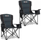 Overmont Oversized Camping Chair for Adults, Heavy Duty Folding Camp Chair Supports 450 LBS, Fully Padded High Back with Cooler Bag, Cup Holder, Side Pockets & Carry Bag