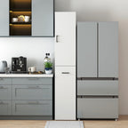 71" Spice Cabinet Pantry Cabinet for Kitchen, Tall Slim Storage Cart with Door & 3-Tier Shelf, Narrow Side of Fridge Next to Fridge Storage, Freestanding Narrow Pantry Cabinet for Small Spacem, White