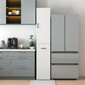 Kitchen Pantry Tall Freestanding Cabinet with 1 Door and 3-Tier Multi-Functional Pull-Out Storage Shelf for Kitchen, Dining Room, Living Room