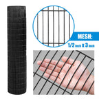 Fencer Wire 16 Gauge Black Vinyl Coated Welded Wire Mesh Size 0.5 inch by 3 inch (4 ft. x 50 ft.)