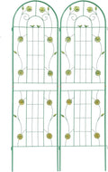 2 Pack Metal Garden Trellis 71" H Garden Fence Rustproof Trellis for Climbing Plants Support Roses Flower Outdoor Lawn, Green