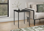Monarch Specialties I 3827 Accent Table, 22" H, Side Table, End, Small, Nightstand, Square, Bedroom, Living Room, Black Laminate, Black Metal, Contemporary