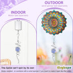 Gazing Ball Spiral Tail, Wind Spinner Stabilizer with Purple Glass Orb | 13-Inch Sun Catcher Rainbow Maker, Mesmerizing Rotating Art for Outdoor Garden Yard | Unique Hanging Decor & Gift