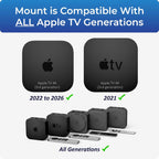 ReliaMount Universal Mount for Apple TV - Compatible with Every Apple TV | Designed in USA – Easy Apple TV Installation