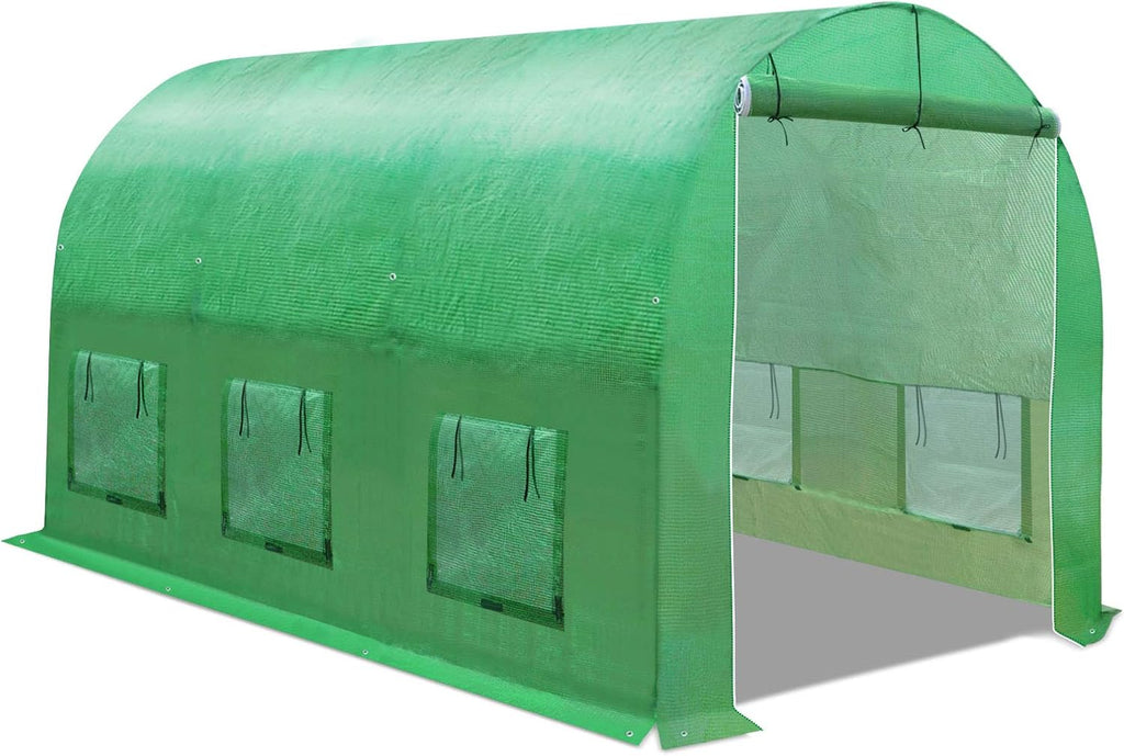Strong Camel Greenhouse Replacement Covering for Outdoor Larger Hot Garden House , Support Arch Frame Climbing Plants/Flowers/Vegetables (12'X7'X7', Cover)