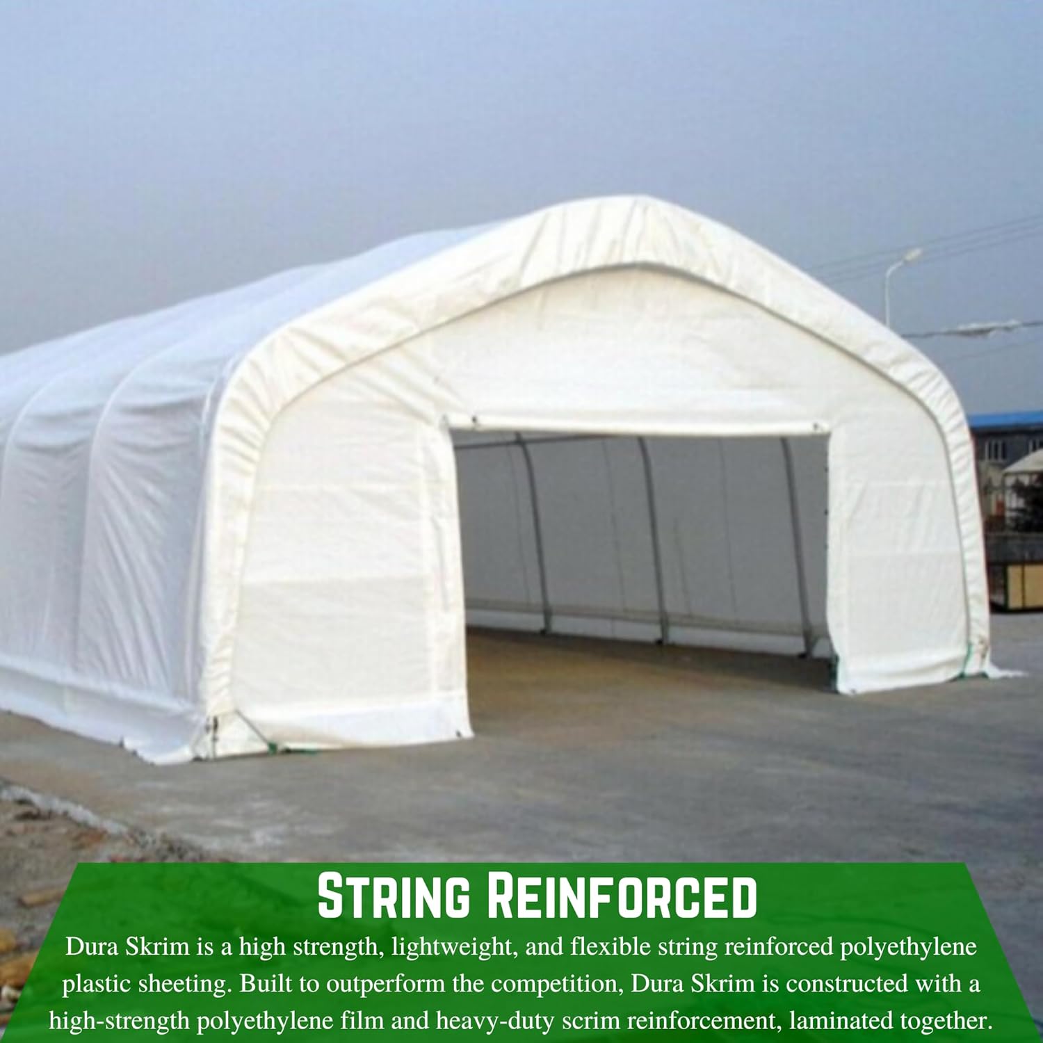 Farm Plastic Supply - String Reinforced 4 Year UV Resistant 10 mil White Greenhouse Plastic Sheeting - 4 Year UV Resistant Polyethylene Greenhouse Film, Hoop House Green House Cover (16' x 20')