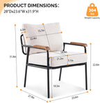 VINGLI Mid-Century Modern Accent Armchiar for Small Space, Small Comfy Upholstered Leisure Reading Chair with Wood Armrest for Bedroom, Living Room, Waiting Room, Linen Beige