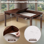 Coperat Solid Wood Board Game Table for 4-6 Players,Dining/Gaming Table w/ 54"x31" Big Gaming Space and Removable Top,Includes Game Mat, 6 Cup Holders & Hobby Tray, Warm Walnut