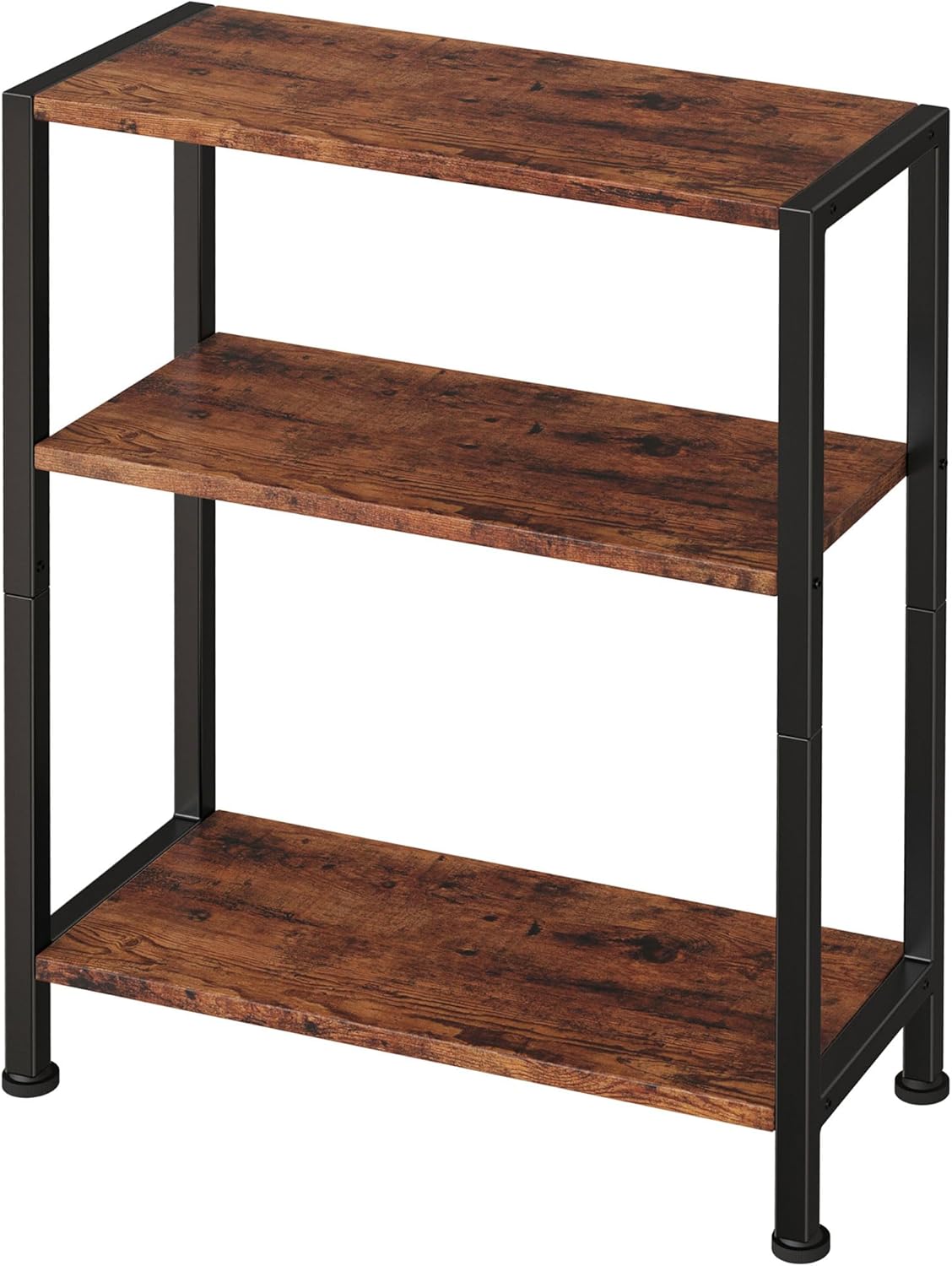 3-Tier Side Table, Small End Table, Sofa Side Table for Narrow Spaces, Slim End Table, Nightstand Table, for Living Room Bedroom Office, Rustic Brown