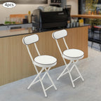 4 Pcs Folding Stool with Backrest Portable Cushioned Padded Folding Stool Foldable Bar Chair for Cafe Restaurant Bar Outdoor Camping Kitchen