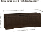 VANKILEY 51.2" Storage Chest Extra Large,Wooden Storage Bench,Espresso | Chest with 2 Safety Hinges, 51.2*15.7*19.1inches, Wooden Trunk for Bedroom, Livingroom,Entryway,Easy Assembly.