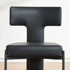 GrandNoor Black Dining Chairs Set of 2,Faux Leather Dining Chairs with Soft Cushion,Comfortable Upholstered Armless Dining Room Chairs with Curved Plywood Back