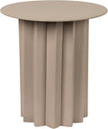 Creative Co-Op Pleated Metal Side Table, Beige