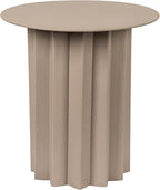 Creative Co-Op Pleated Metal Side Table, Beige