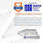 Filters Fast 16x20x2 Pleated Air Filter Merv 8, 2” AC Furnace Air Filters, Made in the USA, Actual Size 15.5x19.5x1.75, 6 Pack