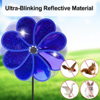 4PCS Flower Wind Spinner Sparkly Lawn Pinwheel 11.8 inch Colorful Rainbow Garden Windmill for Garden, Party, Outdoor, Yard Decor