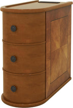 Narrow End Table with Charging Station, Wood Side Table with Drawers for Small Spaces, 3-Drawer Nightstand with Storage, Slim Bedside Cabinet for Living Room/Bedroom/Corner, Fully Assembled, Walnut