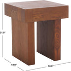 SAFAVIEH Home Collection Famoni Walnut Brown 2-Leg Square Top End Table