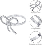 Pack of 18 Napkin Rings Alloy Hollow Out Flower Napkin Holder Dinning Table Napkin Ring for Dinner Parties Wedding Banquet Table Setting Family Gatherings Table Decor（Silver，18）