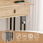 Large Vanity Desk with 3 Color Touch Screen Dimming Mirror, Vanity Desk with Charging Station, Modern Retractable Makeup Dressing Table, Makeup Table With storage shelves and 5 Sliding Drawers, Wood