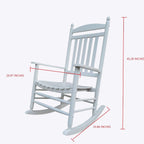 Rocking Rocker-A040WT White Wood Porch Rocker/Outdoor Rocking Chair -Easy to Assemble-Comfortable Size-Outdoor or Indoor Use