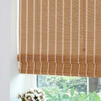 LETAU Wood Window Roman Shades, Bamboo Light Filtering Window Blinds for Indoor Home, Office, Kitchen, Pattern 3