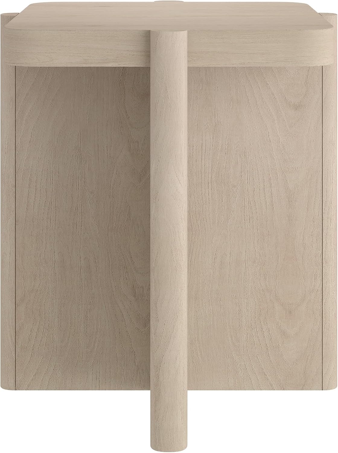 Henn&Hart 20'' Modern Wooden Square End Table, Side Table, Nightstand with X-Base for Living Room, Office, Family Room, or Bedroom, Alder White