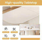 86" Oval Dining Table with 6 Chairs, Modern Kitchen Table Set, Luxury Rectangular Dinner Table, Dining Table for Kitchen, Living Room, Breakfast Nook