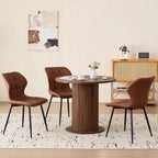 35.5" Round Dining Table for 2, Modern Small Pedestal Kitchen Table, Space Saving, for Apartment Dining Living Room