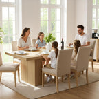 Dining Table for 4-12 People, Modern Wood Kitchen Table with Storage Cabinets, Dining Room Table for Kitchen Living Room Apartment, Space Saving Rectangle Table.