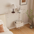 Acrylic Console Table, Half Moon, Entryway Table, Narrow Side Table, End Table, Sofa Table, 31.5L x 11.8W x 31.8H inch Thickened 0.59 inch