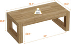 FUFU&GAGA Large Farmhouse Dining Table for 6-8 People, 78.7” Rectangular Wood Dinner Table for Kitchen Dining Room Conference Room, Natural Oak, 78.7”W x 39.4”D x 29.5”H