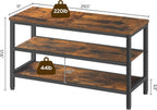 YATINEY Wooden Shoe Bench, 3-Tier Industrial Shoe Storage Bench, Sturdy Shoe Rack Bench with Storage for Entryway, Living Room, Halley, Space Saving, Rustic Brown and Black HX06BR