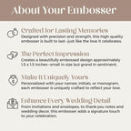Personalized Wedding Embosser | Custom Made with Initials or Monograms for Couples | Elegant Designs for Stationery, Invitations, Napkins, and More (Design 3)