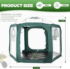Porayhut Pop up Greenhouse Tent,Portable Large Walk-in Plant House 10’X10’ ,Indoor Outdoor Gardening Plant Sunshine Room with PVC Mesh Cloth Cover for Protecting Plant from Cold Frost & Birds
