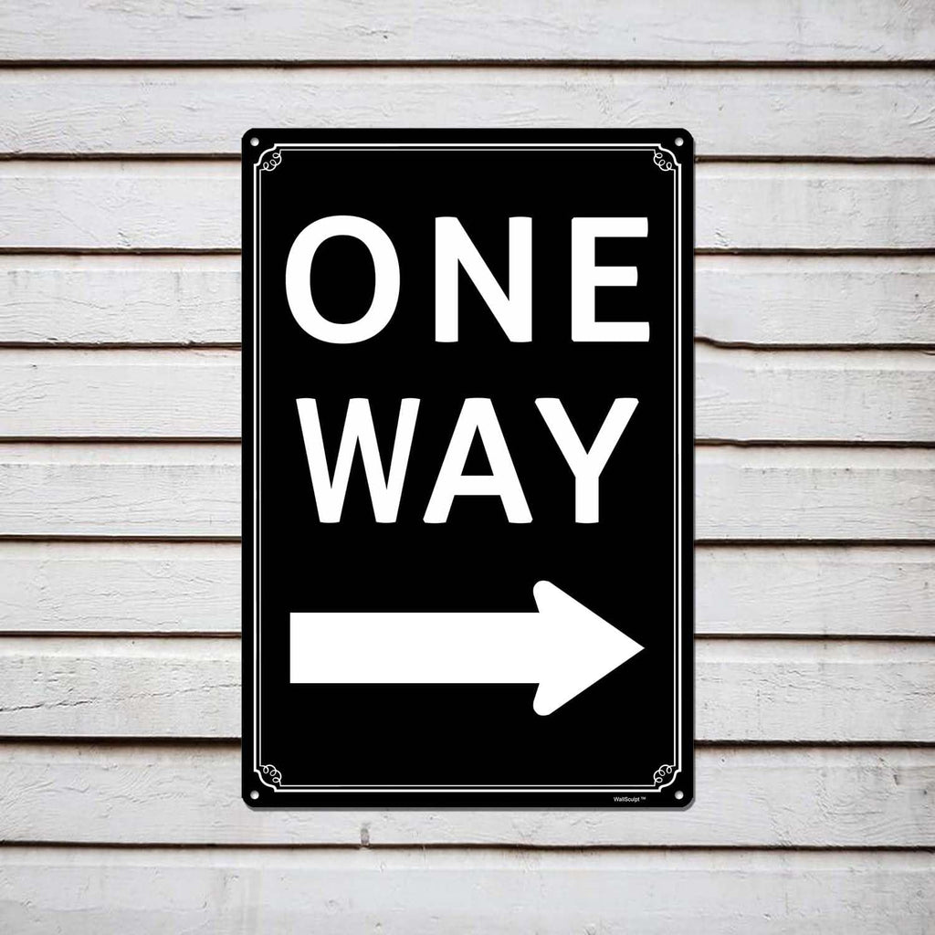 12x16" One Way" with Left Arrow - High-Intensity Aluminum Parking Lot Sign, Weatherproof & Fade-Resistant, Ideal for Outdoor & Indoor Use - Curbside Sign