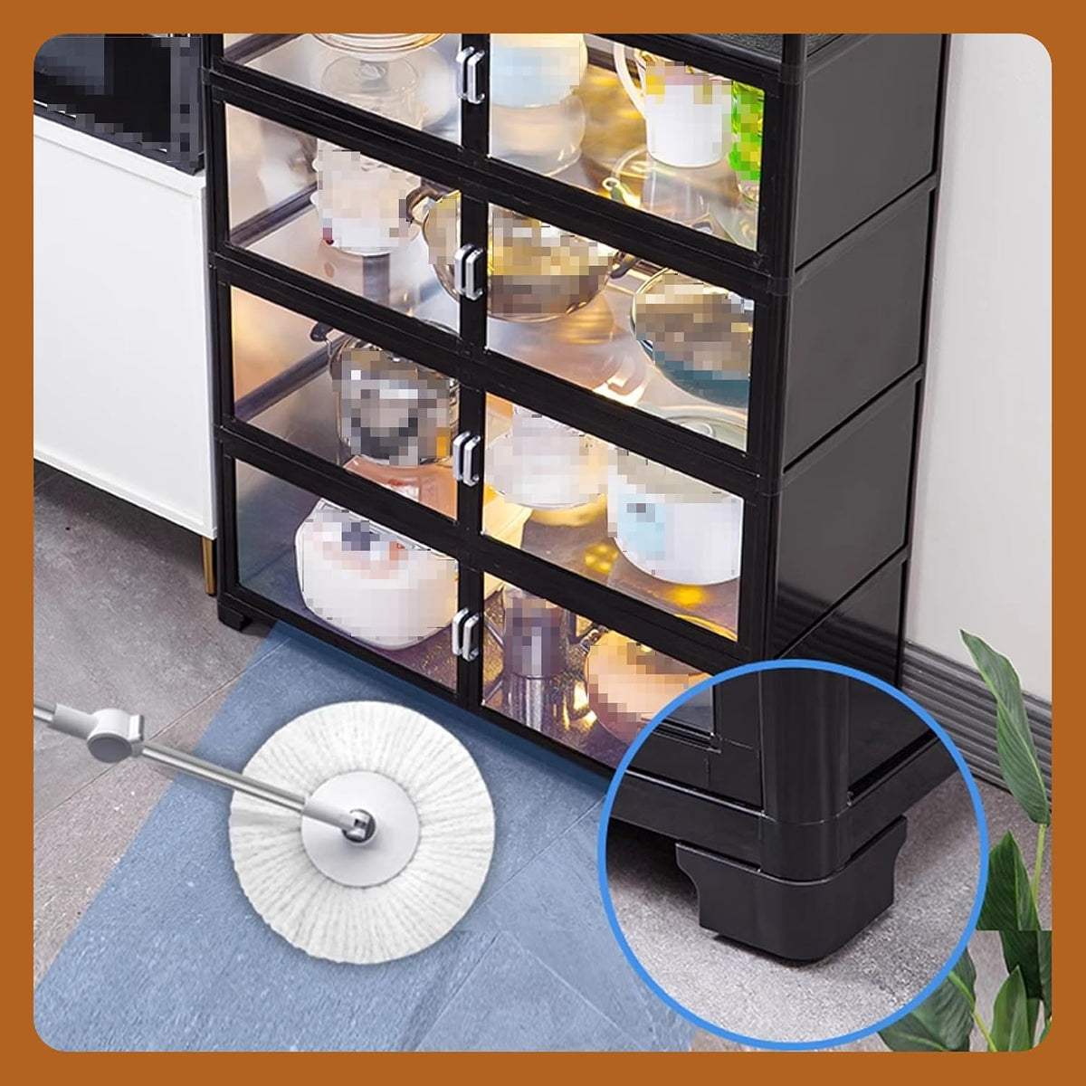Kitchen Pantry Storage Cabinet Environmental Aluminum Composite Panel Aluminum Alloy Guardrail Pantry Cabinet, for Kitchen Living Room Bathroom(80 * 40 * 136cm)