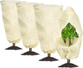 MIXC Plant Covers Freeze Protection, 47.2''×70.8'' Winter Cold Weather Frost Blankets Shrub Jacket with Drawstring Reusable Frost Protection Cloth for Outdoor Plants Fruit Tree Potted (4 Pack)