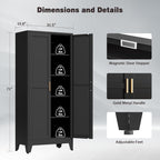 71” Tall Metal Kitchen Pantry Cabinet, Kitchen Storage Cabinets, Steel Cupboard with 2Doors and 4 Adjustable Shelves for Dining Room, Bathroom, Living Room