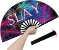 Boots on The Ground Fan, Large Folding Hand Fan for Women and Men, Popping Fans for Line Dancing for Raves, EDM, Dance Party, and Home Decoration