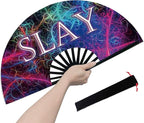 Boots on The Ground Fan, Large Folding Hand Fan for Women and Men, Popping Fans for Line Dancing for Raves, EDM, Dance Party, and Home Decoration
