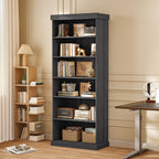 ivaniti 70.8" Tall Farmhouse Modular Kitchen Storage Cabinet with Glass Doors, 6-Tier Adjustable Shelves for Kitchen Organization, Set of 3, Black