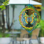 Butterfly Wind Spinners Butterfly Gifts for Women/Men 12 inch 3D Stainless Steel Hanging Wind Spinner Metal Wind Catchers Kinetic Sculpture for Indoor/Outdoor Decor, Yard Art, Garden Decorations