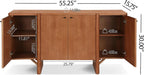Merax Modern Sideboard Buffet Cabinet,55.0" Wide Elegant Entryway Table for Hallway Entryway Living Room Dining Room,Natural
