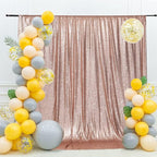 Eternal Beauty Rose Gold Sequin Backdrop, 10x10 Ft Glitter Background Curtains for Shimmer Photography Party Wedding Birthday Back Drop Decor