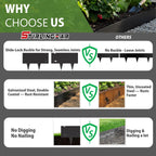 40"x10" Metal Landscape Edging, 6-Pack (20ft Total) – Rustproof Galvanized Steel Garden Border, Lawn & Flower Bed Edging, Decorative Hammer-in Outdoor Landscaping Border for Yard, Pathways & Driveways