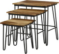 Natural and Black 3 Nesting Table with Hairpin Legs