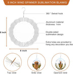 Remiawy Sublimation Wind Spinner Blanks, 8 Inch 5 Pack 3D Aluminum Metal Hanging Wind Spinners Sublimation Blanks Kinetic Sculpture DIY Crafts for Yard Garden Indoor Outdoor Porch Decoration Round