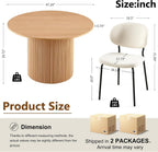 Homedot Modern Round Dining Table Set for 4 with Chairs, 47.24" Oak Wooden Kitchen Table with 4 Seated Dining Room Chairs, 5-Piece Kitchen Dining Table Chairs Set for Apartment,Living Room